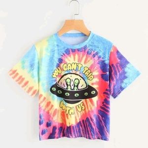 Tie dye cropped tee